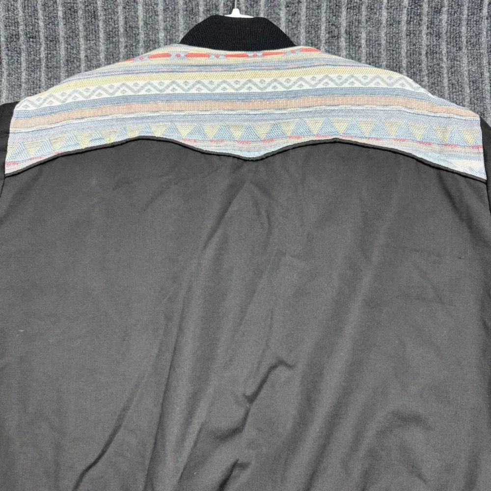 Jackets By Pride Minot, ND Bomber Jacket Large Black Western Vintage (2169)